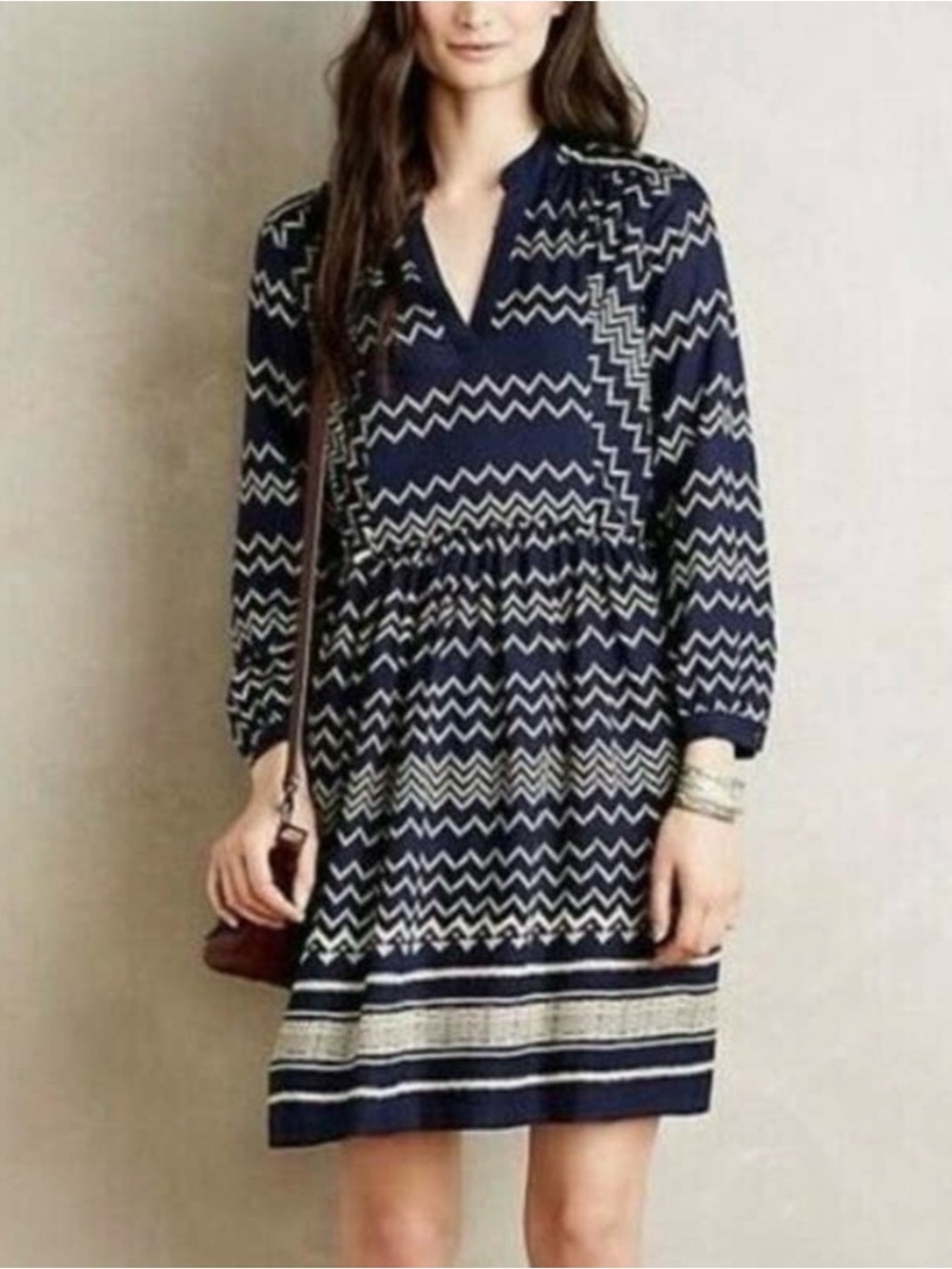 Anthropologie Holding Horses Chevron Petite Dress